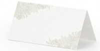25 place cards with beige ornaments