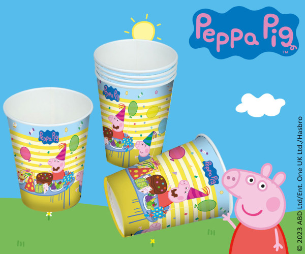 6 Peppa Pig rainbow cups 200ml