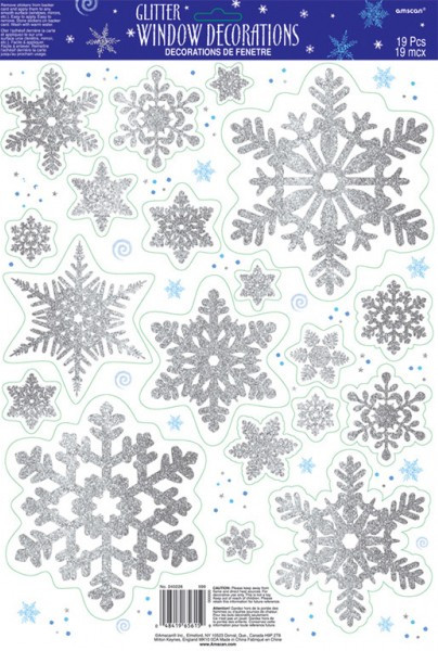 Fiocchi di neve adesivi per finestre 45,7x30,5cm