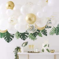 Widok: Girlandy balonowe komplet biało-złote 55 sztuk