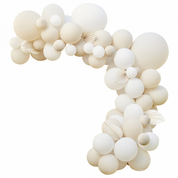 Guirnalda de globos Blanco y Crema 80 piezas