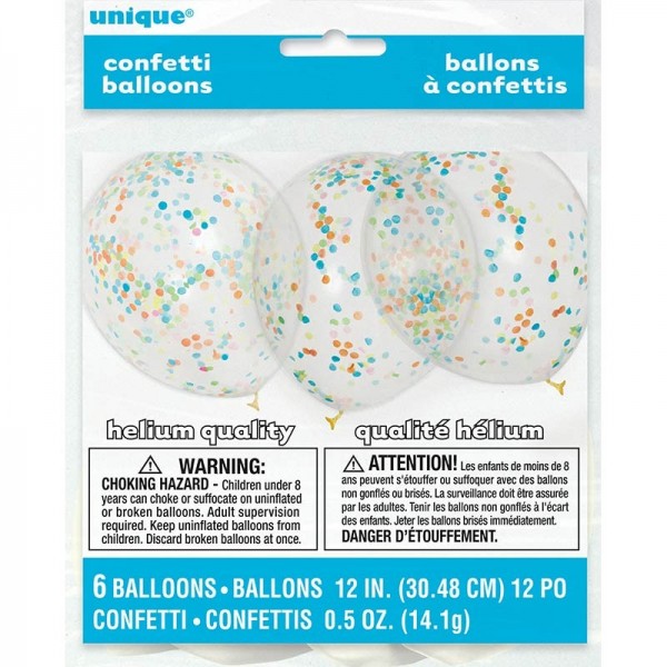 6 globos con confeti Celebration Bunt