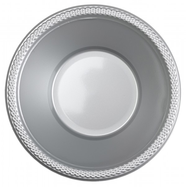 20 plastic bowls silver 355ml