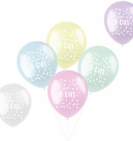 6 Happy B-Day Latexballons 33cm