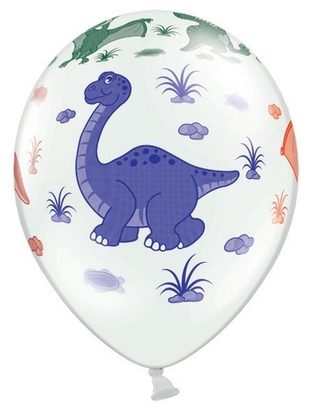 50 globos infantiles en diseño dinosaurio 30cm 3