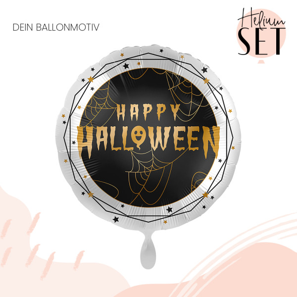 Elegantes Halloween Ballonbouquet-Set mit Heliumbehälter