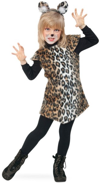 Plush jaguar wild cat costume for children