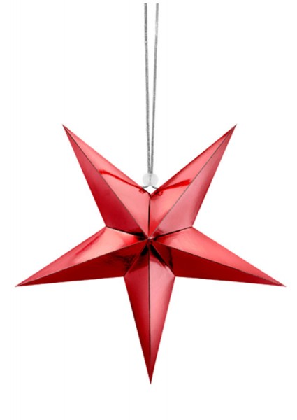 Gwiazda bożonarodzeniowa 3D czerwona 45cm