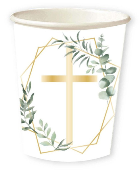 8 Floral Church paper cups 227ml