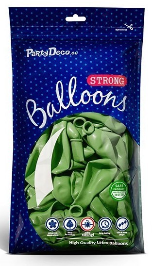 50 Partystar metallic Ballons apfelgrün 27cm