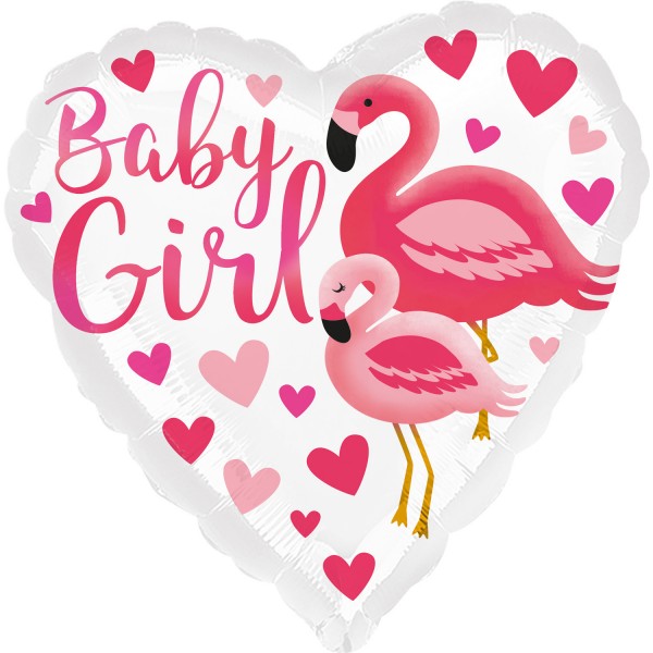 Baby Girl Flamingo Folienballon 45cm