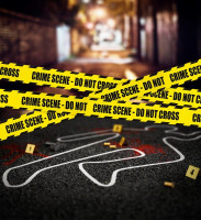 Preview: Crime scene barrier tape in yellow and black 720cm