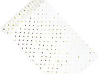 Tela de organza blanca con lunares dorados 9m x 36cm