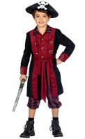 Anteprima: Costume da pirata rosso bordeaux per bambino