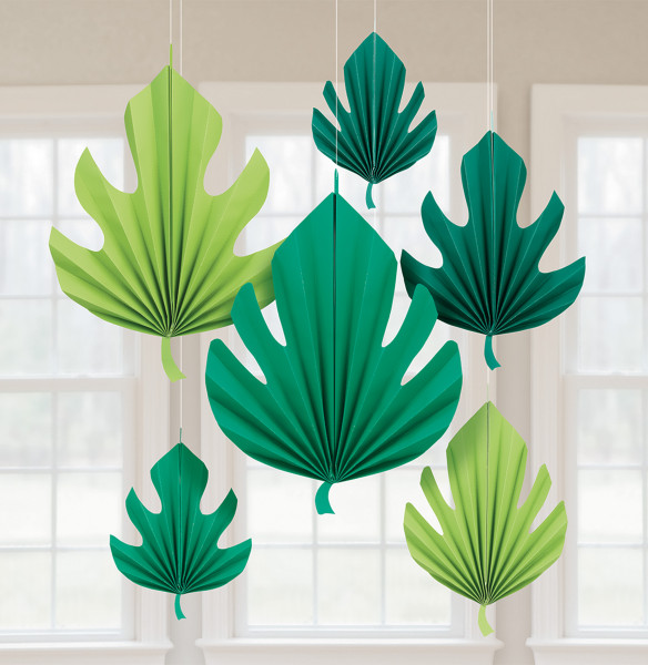 8 hojas de palmera de papel