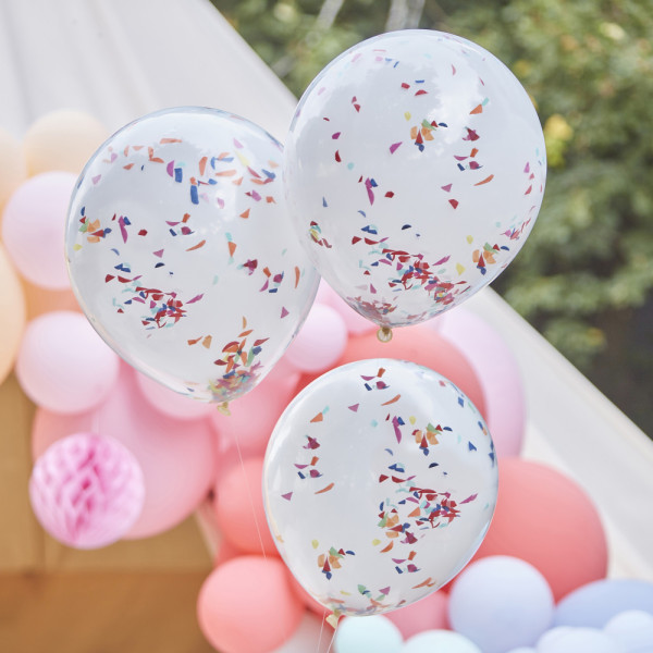 3 globos de confeti triturados de colores 46cm