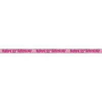 Vista previa: Banner de fiesta de ensueño con brillo rosa de 18 cumpleaños