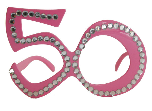 Gafas de diamantes para el 50 cumpleaños.