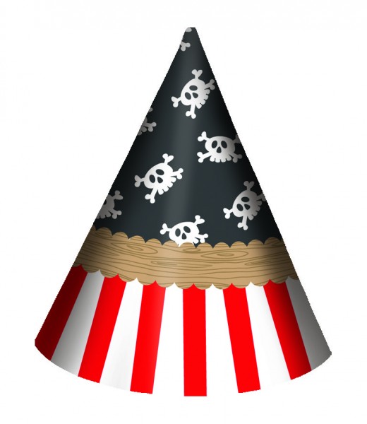 6 cappelli Captain Schielauge Pirate Party 16cm