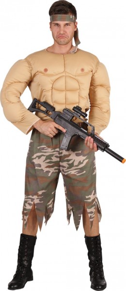 Disfraz de guerrilla soldado musculoso