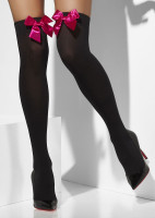 Preview: Black hold up stockings with bow