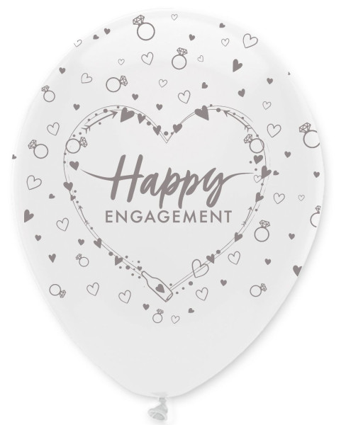 6 Happy Engagement balloons 30cm