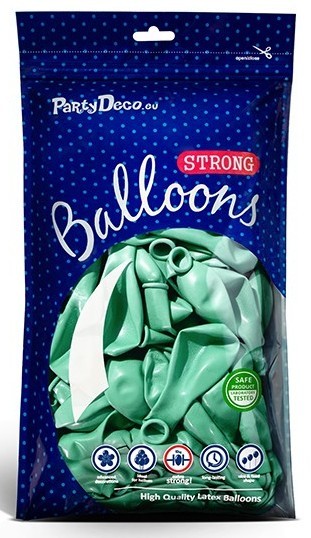 100 Partystar metallic balloons mint 27cm 2
