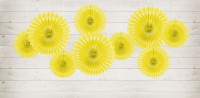 Preview: 3 paper rosettes Kate yellow
