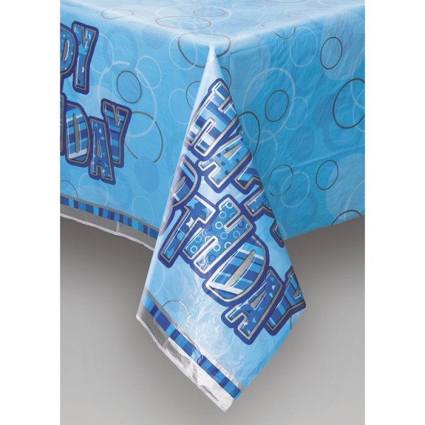 Mantel Feliz Cumpleaños Azul Brillante 137 x 213cm