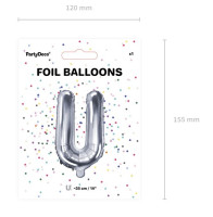 Preview: Foil balloon U silver 35cm