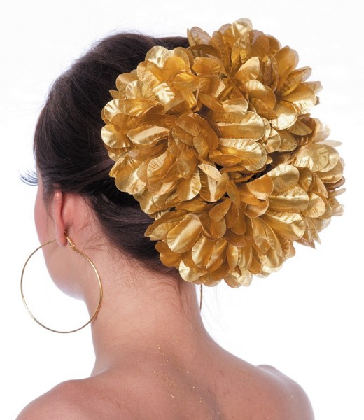 Nakrycie głowy kępki kwiatów w kolorze złotym