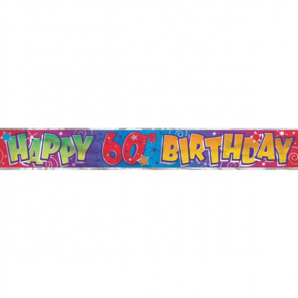 60th Celebration Grattis på födelsedagen Banner 365cm