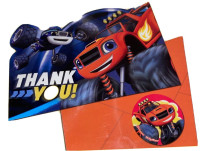 Widok: 8 kartek z podziękowaniami Blaze and the Monster Machines