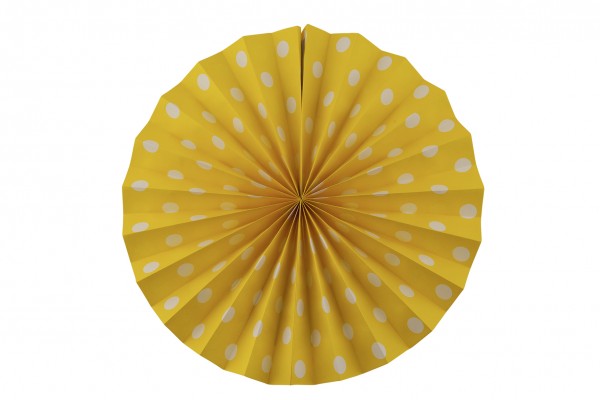 Dots Fun Yellow Deco Fan Pack om 2 25cm 2