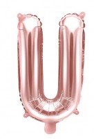 Folieballon U rosé goud 35cm
