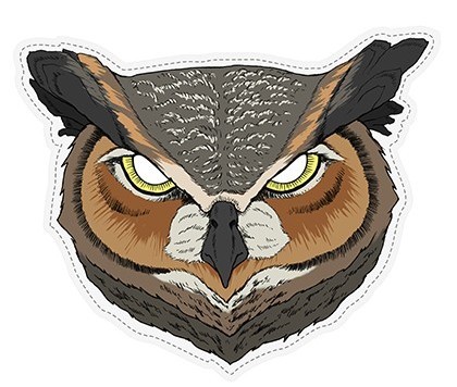 Paper mask eagle owl with elastic band