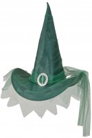 Vista previa: Sombrero de bruja Euphelia en verde
