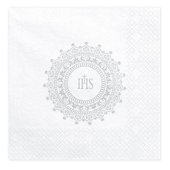 20 IHS napkins silver 33cm
