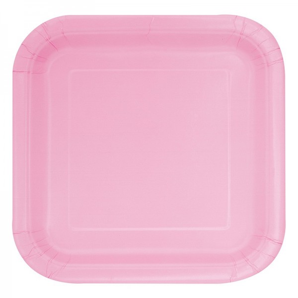 14 platos de papel Vera rosa claro 23cm