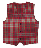 Preview: Red checked men's waistcoat Kelvin