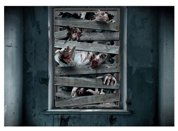 Horror zombies window mural
