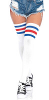 College stockings overknee white-blue-red