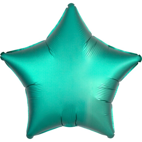 Skinnende grøn stjerne folieballon 43 cm