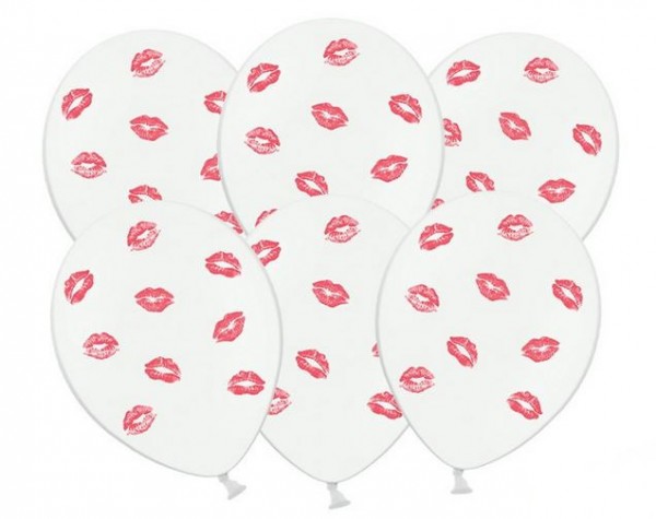 6 røde kys balloner 30 cm 2