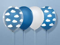 Oversigt: 6 små plane balloner blå 30 cm