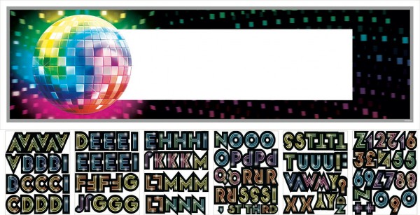 Banner Disco Fever anni &#039;70 Personalizzabile 165 cm