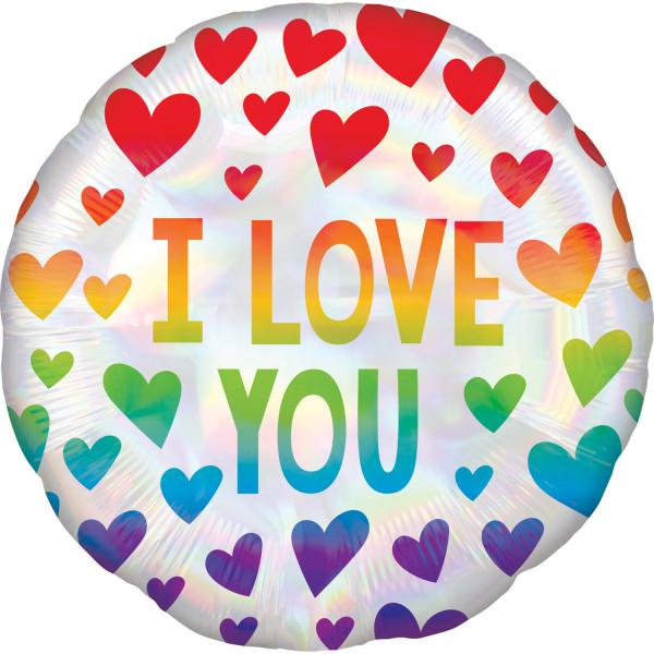 Rainbow Love foil balloon 43cm