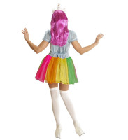 Costume da donna unicorno arcobaleno colorato