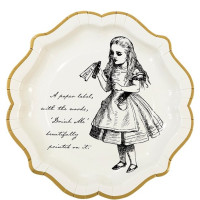 12 platos de papel Alice Tea Party 23cm