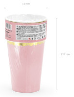 Aperçu: 6 gobelets en carton rose clair Candy Party 220ml